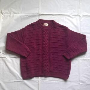 VTG. Sisley ITALY Purple 100% Wool Weave Sweater Woman's Size: XS - FAST SHIP